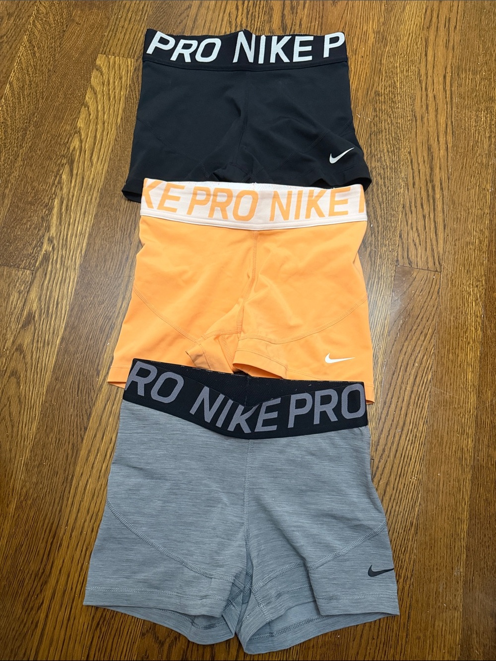 Nike Pro Short Set in Black, Orange, Gray